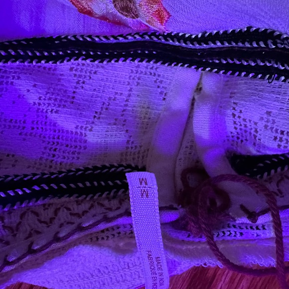 Free People Floral Embroidered Women's Top - Cream M - Picture 4 of 6